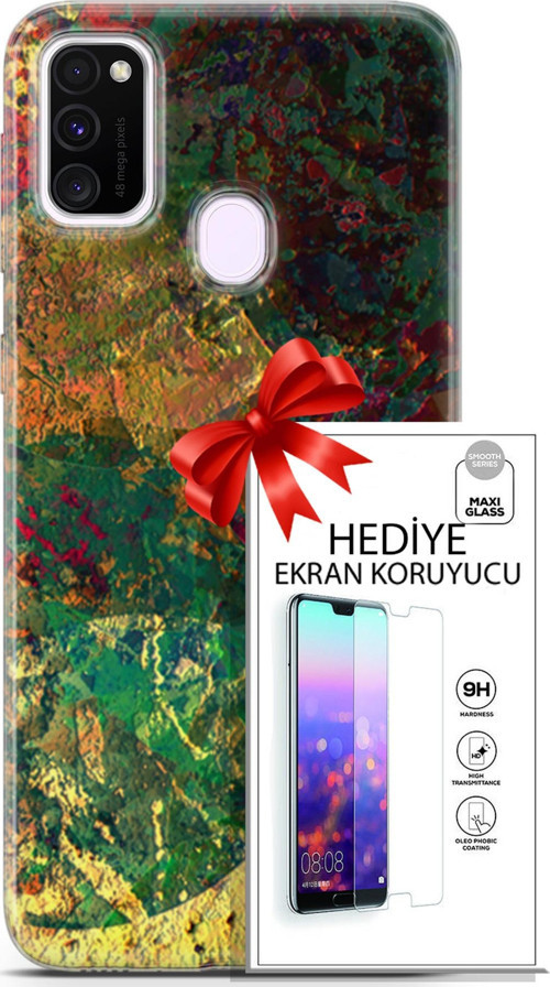 Samsung Galaxy M21 Kılıf Orijinal Seri Nature 26 Çok Renkli Soft Kapak + Ekran Koruyucu