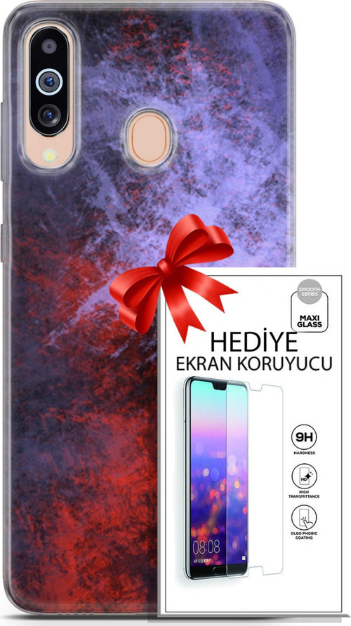 Samsung Galaxy M40 Kılıf Orijinal Seri Nature 18 Karışık Parlak Kılıf + Ekran Koruyucu Full Koruma