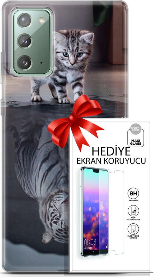 Samsung Galaxy Note 20 Kılıf Orijinal Seri Scotish-British 15 Yavru British Kalın Silikon + Ekran Koruyucu