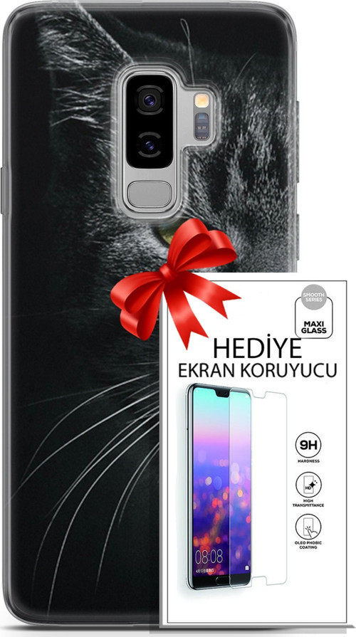 Samsung Galaxy S9 Plus Kılıf Orijinal Seri Scotish-British 24 Asi Kedi Darbe Emici Kılıf + Ekran Koruyucu