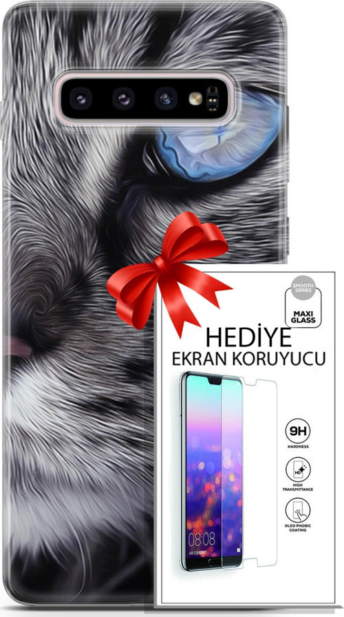 Samsung Galaxy S10 Plus Kılıf Orijinal Seri Scotish-British 30 Norveç Orman Kedisi Kenarları Şeffaf