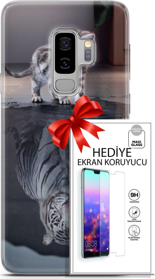Samsung Galaxy S9 Plus Kılıf Orijinal Seri Scotish-British 15 Yavru British Kalın Silikon + Ekran Koruyucu