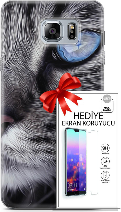 Samsung Galaxy Note 5 Kılıf Orijinal Seri Scotish-British 30 Norveç Orman Kedisi Kenarları Şeffaf Kapak