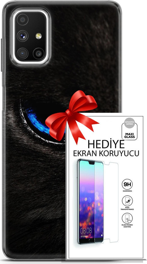 Samsung Galaxy M51 Kılıf Orijinal Seri Scotish-British 25 Maine Coon Soyulmayan Kılıf + Ekran Koruyucu