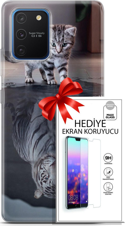 Samsung Galaxy S10 Lite Kılıf Orijinal Seri Scotish-British 15 Yavru British Kalın Silikon + Ekran Koruyucu