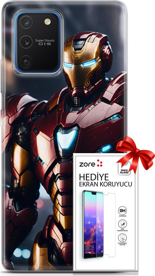 Samsung Galaxy S10 Lite Kılıf Orijinal Seri Supers 23 Iron Man Telefon Kabı Ve Ekran Koruyucu