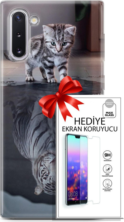 Samsung Galaxy Note 10 Kılıf Orijinal Seri Scotish-British 15 Yavru British Kalın Silikon + Ekran Koruyucu