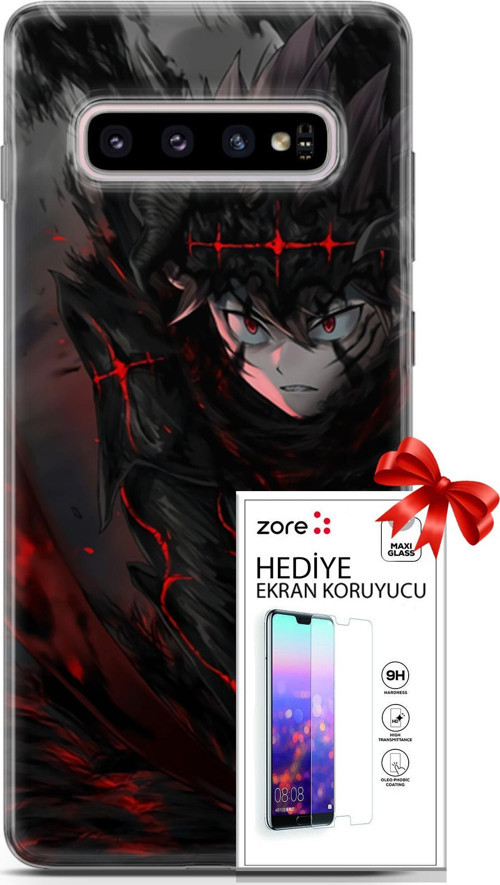Samsung Galaxy S10 Plus Kılıf Orijinal Seri Supers 14 Asta Devil Anime Cover Kılıf + Ön Ekran Koruyucu