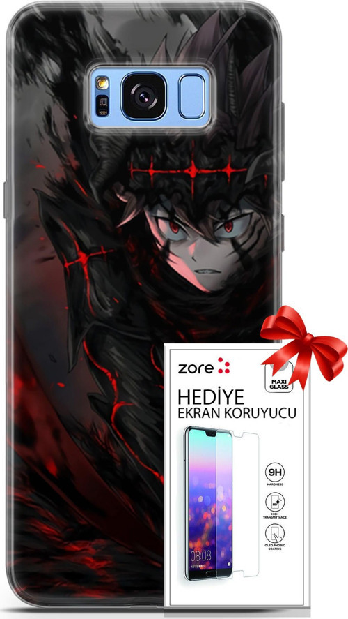 Samsung Galaxy S8 Plus Kılıf Orijinal Seri Supers 14 Asta Devil Anime Cover Kılıf + Ön Ekran Koruyucu