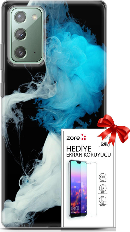 Samsung Galaxy Note 20 Kılıf Orijinal Seri Supers 06 Soyut Duman Koruyucu Kapak Ekran Koruyucu