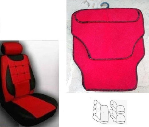 Oto Koltuk Kılıfı Takımıkırmızı Siyah Renk – Komple Paspas Takımı Hediyeli Lada Niva