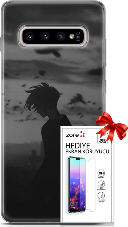 Samsung Galaxy S10 Plus Kılıf Orijinal Seri Supers 26 Gambar Anime Soft Kapak + Ekran Koruyucu