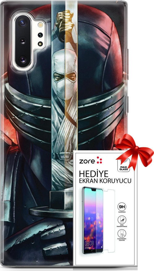 Samsung Galaxy Note 10 Plus Kılıf Orijinal Seri Supers 08 Snake Eyes Baskılı Kılıf + Ekran Koruyucu