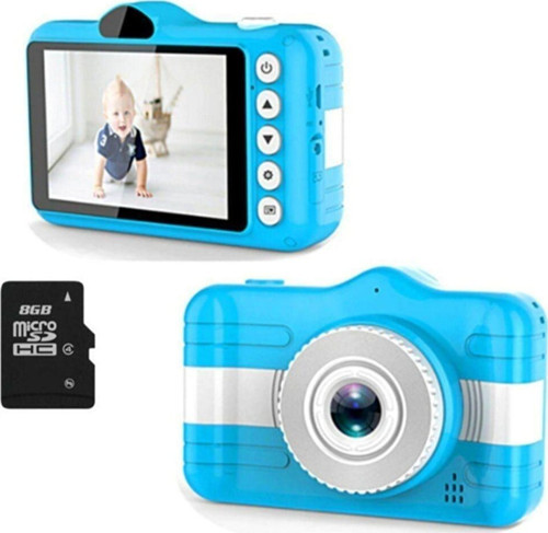 Çocuk Fotoğraf Makinesi 3.5 Inç 80W Hd Çift Lens Selfie Kamera X600 + 8Gb Hafıza Kartı