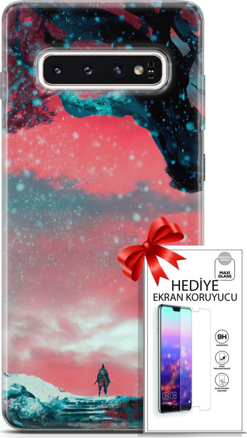 Samsung Galaxy S10 Kılıf Orijinal Seri Algorand 23 Şövalye Telefon Kabı Ve Ekran Koruyucu
