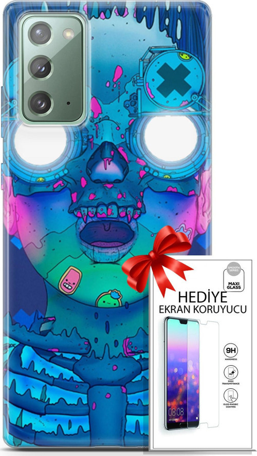 Samsung Galaxy Note 20 Kılıf Orijinal Seri Algorand 14 Robotika Cover Kılıf + Ön Ekran Koruyucu