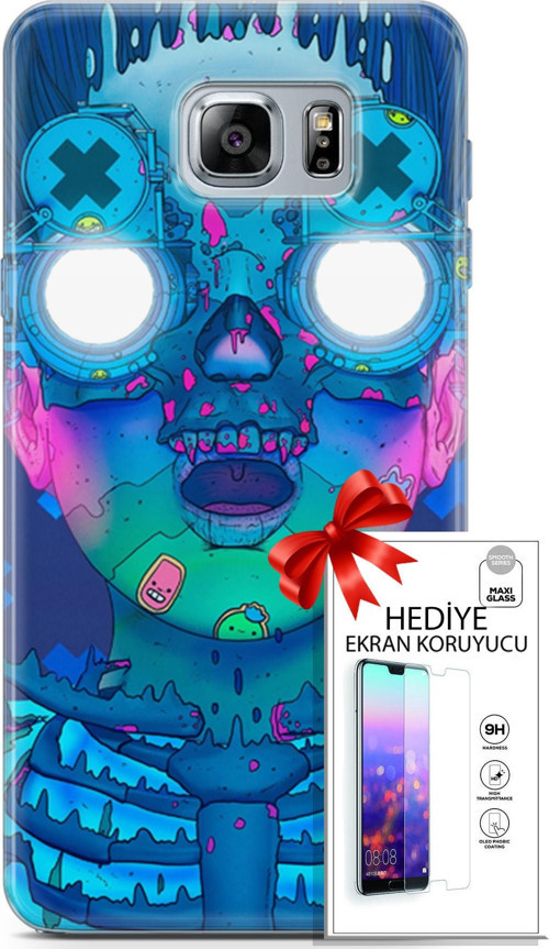 Samsung Galaxy Note 5 Kılıf Orijinal Seri Algorand 14 Robotika Cover Kılıf + Ön Ekran Koruyucu