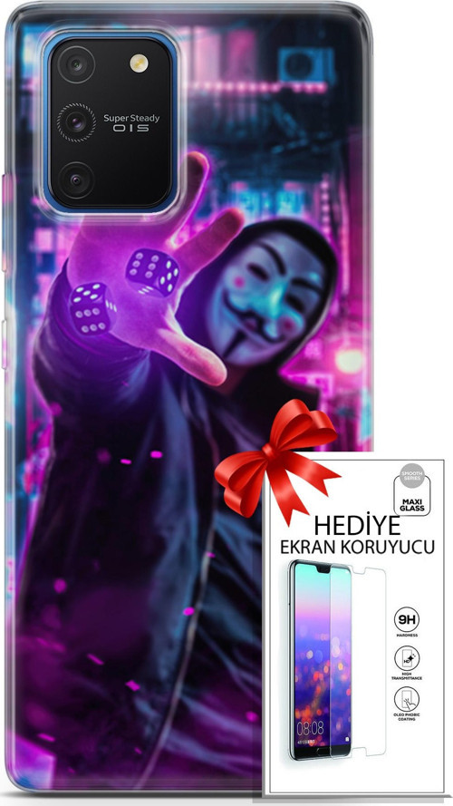 Samsung Galaxy S10 Lite Kılıf Orijinal Seri Algorand 04 Zarlar Silikon Kılıf + Ekran Koruyucu Full Koruma