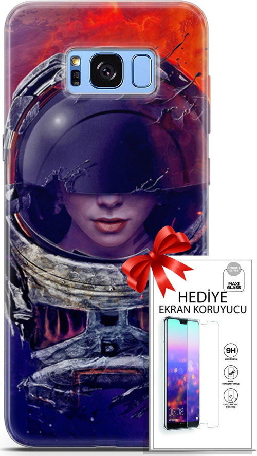 Samsung Galaxy S8 Plus Kılıf Orijinal Seri Algorand 17 Astrolojika Yumuşak Kılıf + Ekran Koruyucu