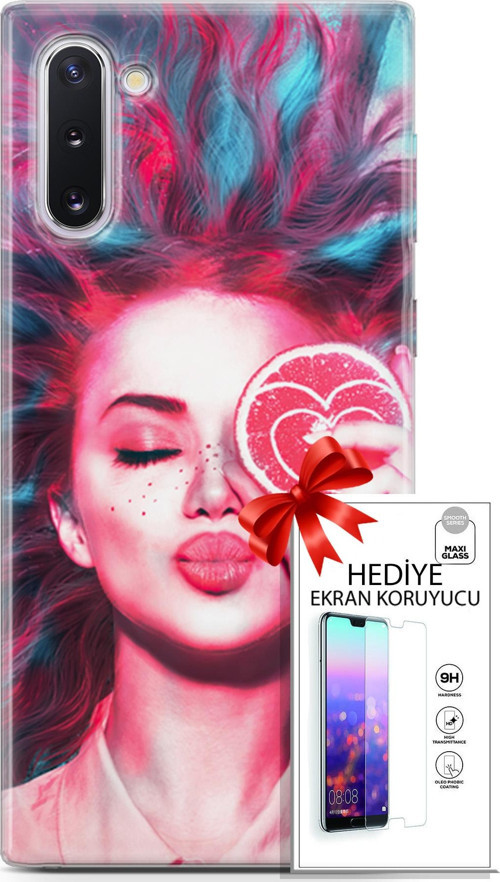 Samsung Galaxy Note 10 Kılıf Orijinal Seri Algorand 08 Greyfurt Baskılı Kılıf + Ekran Koruyucu