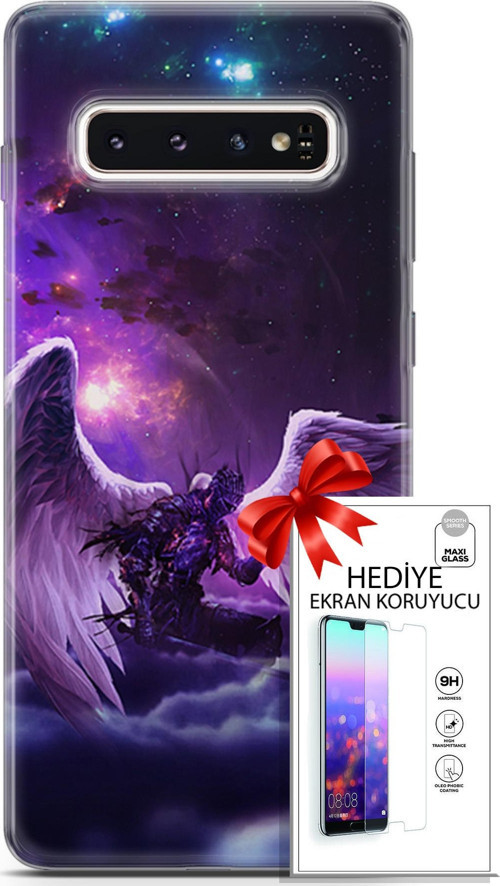 Samsung Galaxy S10 Kılıf Orijinal Seri Cardano 23 Melek Telefon Kabı Ve Ekran Koruyucu