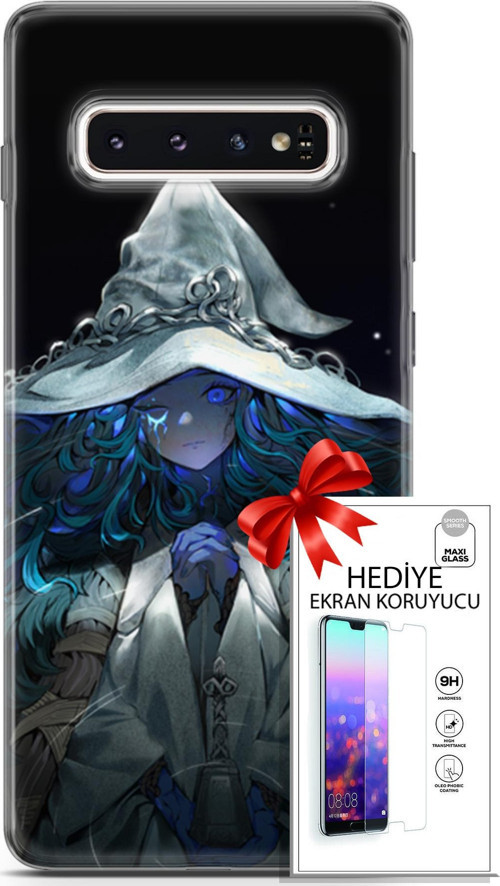 Samsung Galaxy S10 Kılıf Orijinal Seri Cardano 28 Şapkalı Kız İz Bırakmayan Kılıf + Ön Ekran Koruyucu
