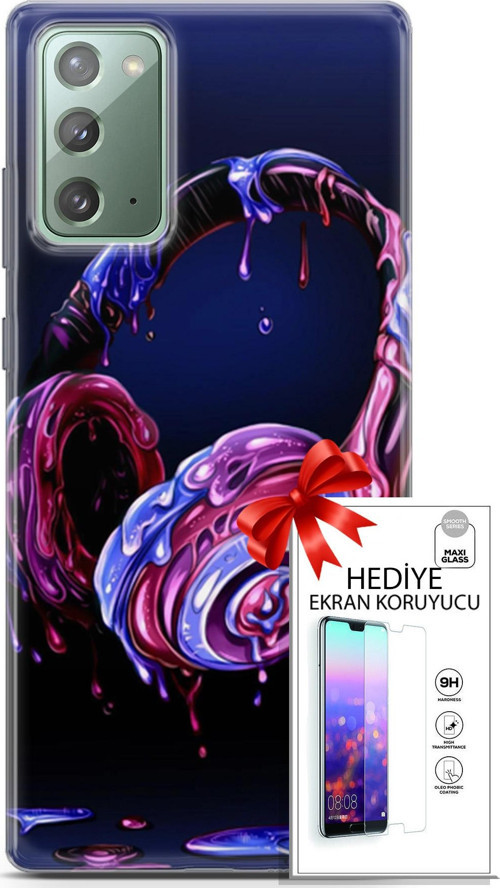Samsung Galaxy Note 20 Kılıf Orijinal Seri Cardano 14 Kulaklık Cover Kılıf + Ön Ekran Koruyucu