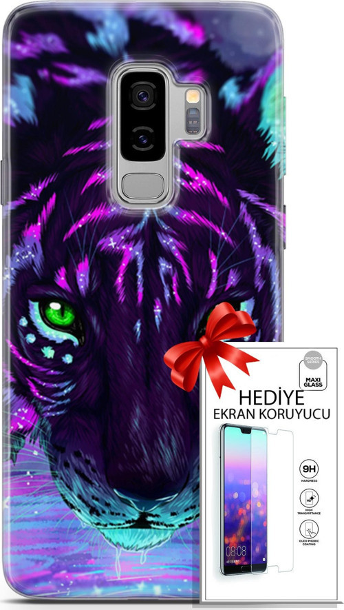 Samsung Galaxy S9 Plus Kılıf Orijinal Seri Algorand 16 Pembe Neon Hediyelik Kılıf Ve Ekran Koruyucu