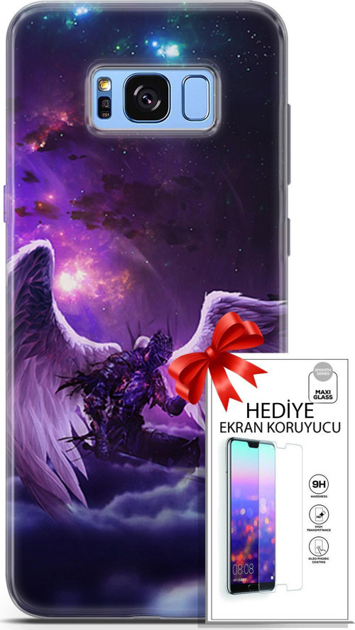 Samsung Galaxy S8 Plus Kılıf Orijinal Seri Cardano 23 Melek Telefon Kabı Ve Ekran Koruyucu