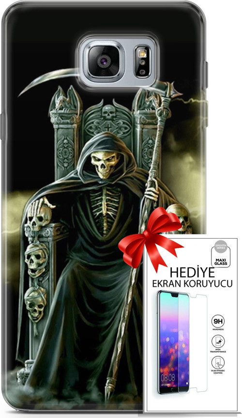 Samsung Galaxy Note 5 Kılıf Orijinal Seri Cardano 11 İskeletor 4K Baskılı Kılıf + Ekran Koruyucu Ful