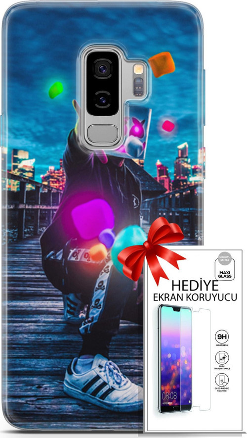 Samsung Galaxy S9 Plus Kılıf Orijinal Seri Algorand 10 Köprü Full Hd Kılıf + Ekran Koruyucu
