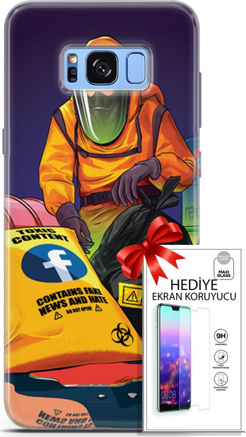 Samsung Galaxy S8 Plus Kılıf Orijinal Seri Cardano 24 Toxic Darbe Emici Kılıf + Ekran Koruyucu