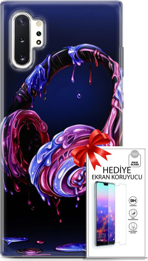 Samsung Galaxy Note 10 Plus Kılıf Orijinal Seri Cardano 14 Kulaklık Cover Kılıf + Ön Ekran Koruyucu