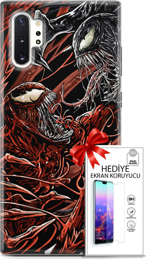 Samsung Galaxy Note 10 Plus Kılıf Orijinal Seri Cardano 21 Stranger Darbe Önleyici Kapak + Ön Ekran Koruyucu
