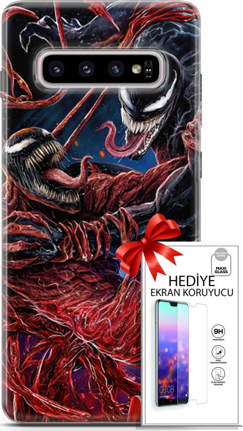 Samsung Galaxy S10 Plus Kılıf Orijinal Seri Cardano 22 Monsters Kap + Ekran Koruyucu