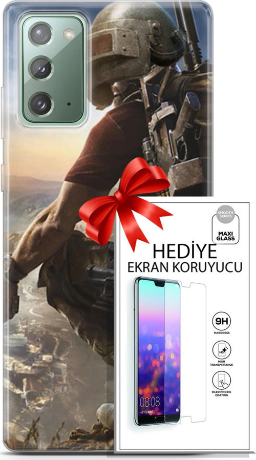 Samsung Galaxy Note 20 Kılıf Orijinal Seri Pubg 10 Mobile Full Hd Kılıf + Ekran Koruyucu