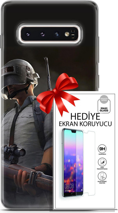 Samsung Galaxy S10 Kılıf Orijinal Seri Pubg 02 Battlegrounds Kapak Ve Ekran Koruyucu