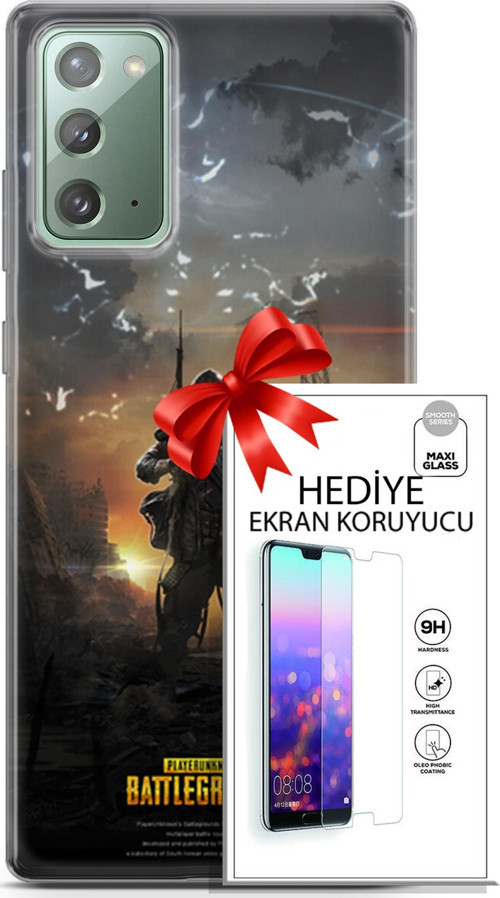 Samsung Galaxy Note 20 Kılıf Orijinal Seri Pubg 23 Playerunknown'S Telefon Kabı Ve Ekran Koruyucu