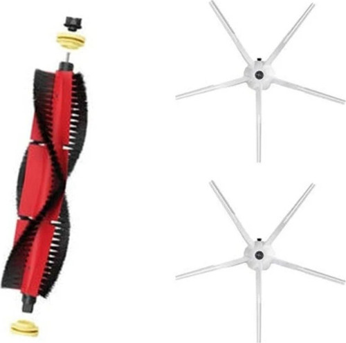 Roborock S5-S50-S51-S55-S6-S6 Pure-S5 Max Uyumlu Fırça Seti: 1 Adet Ana Fırça - 2 Adet Yan Fırça