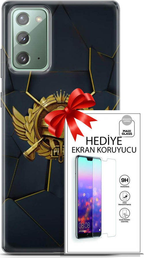 Samsung Galaxy Note 20 Kılıf Orijinal Seri Pubg 16 Amblem Hediyelik Kılıf Ve Ekran Koruyucu