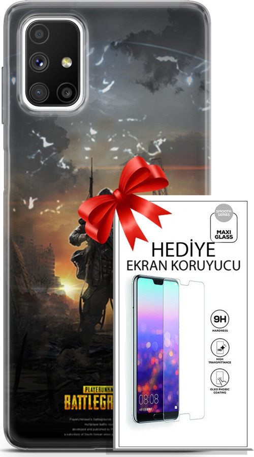 Samsung Galaxy M51 Kılıf Orijinal Seri Pubg 23 Playerunknown'S Telefon Kabı Ve Ekran Koruyucu