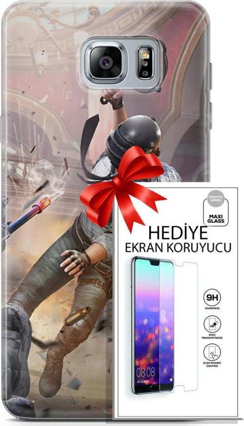 Samsung Galaxy Note 5 Kılıf Orijinal Seri Pubg 07 Kravatlı Karakter Desenli Kılıf + Ön Ekran Koruyucu
