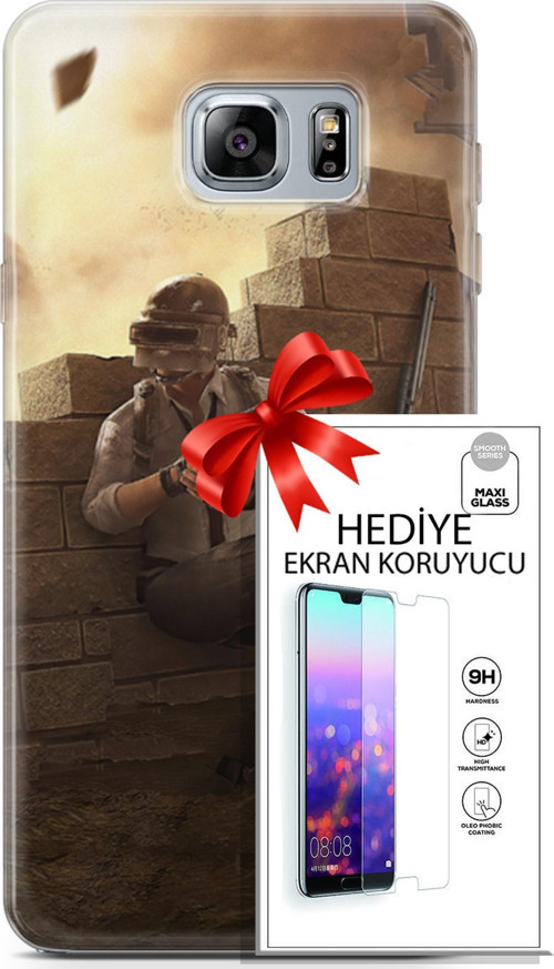 Samsung Galaxy Note 5 Kılıf Orijinal Seri Pubg 04 Oyun Karakterleri Silikon Kılıf + Ekran Koruyucu F