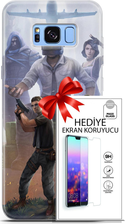 Samsung Galaxy S8 Plus Kılıf Orijinal Seri Pubg 09 Carlo Uv Kılıf Ve Ekran Koruyucu