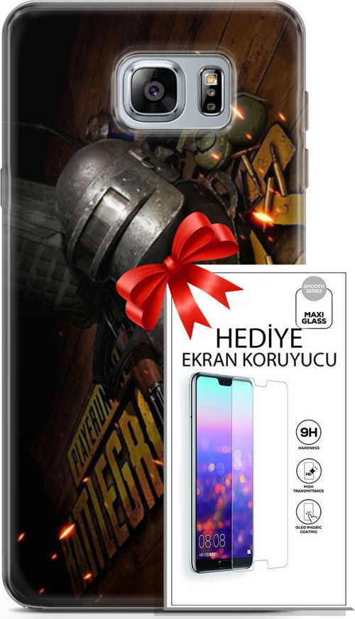 Samsung Galaxy Note 5 Kılıf Orijinal Seri Pubg 18 Tabela Parlak Kılıf + Ekran Koruyucu Full Koruma