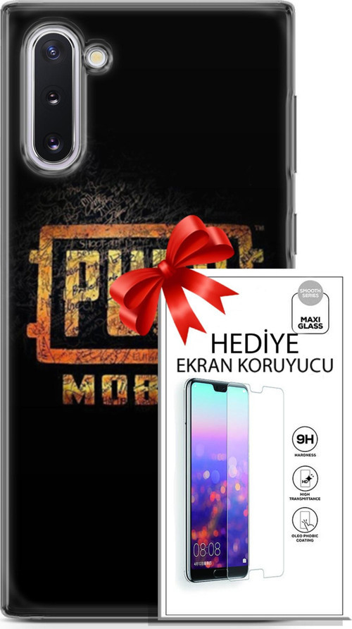 Samsung Galaxy Note 10 Kılıf Orijinal Seri Pubg 14 Logo Cover Kılıf + Ön Ekran Koruyucu