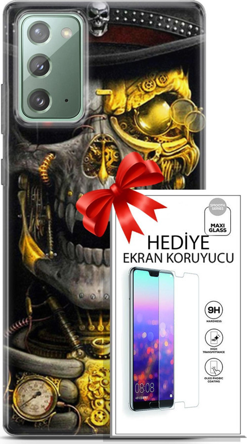Samsung Galaxy Note 20 Kılıf Orijinal Seri Pubg 22 Skeleton Kap + Ekran Koruyucu