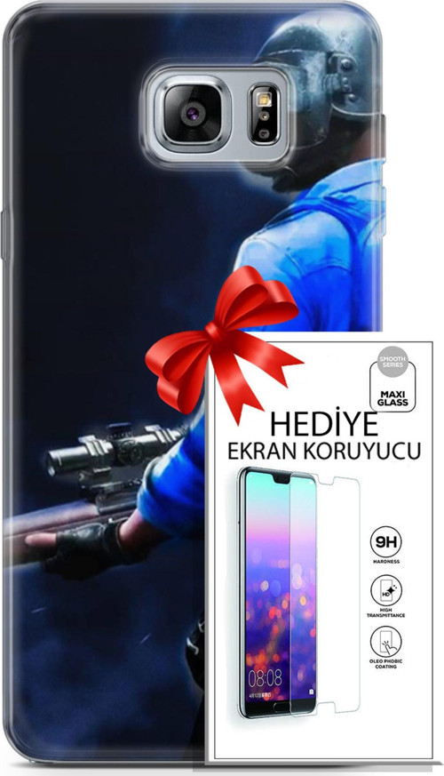 Samsung Galaxy Note 5 Kılıf Orijinal Seri Pubg 12 Mavi Gömlekli Tasarım Kılıf + Ekran Koruyucu