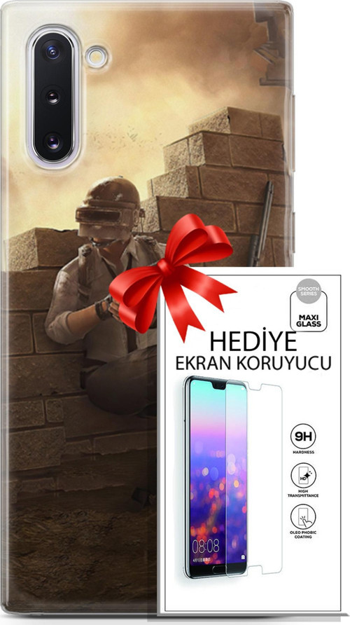 Samsung Galaxy Note 10 Kılıf Orijinal Seri Pubg 04 Oyun Karakterleri Silikon Kılıf + Ekran Koruyucu
