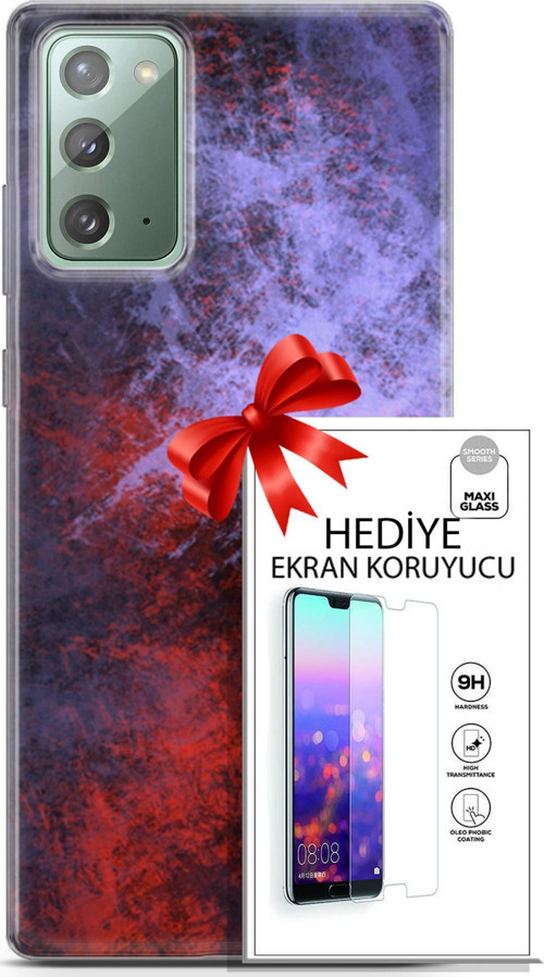 Samsung Galaxy Note 20 Kılıf Orijinal Seri Nature 18 Karışık Parlak Kılıf + Ekran Koruyucu Full Koruma